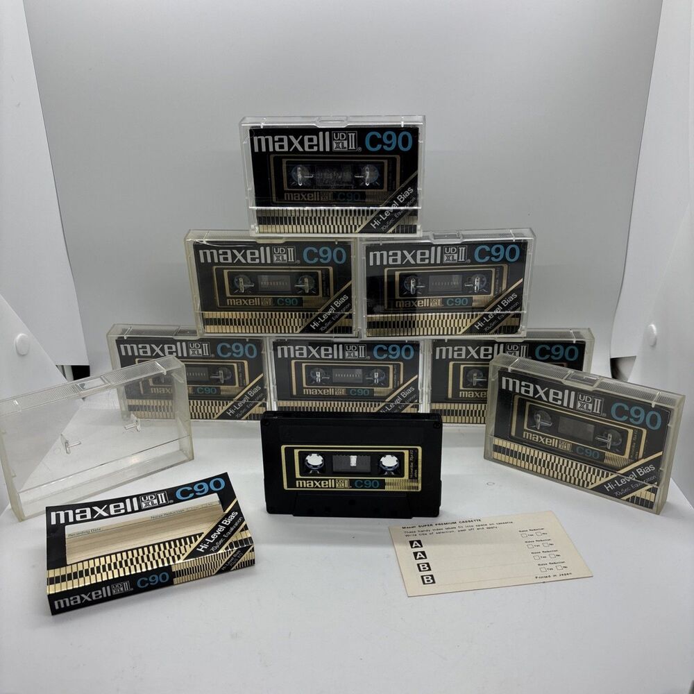 Lot 8 Maxell UD XL II C90 Cassette Tape  Type II High Bias Japan (clean J Cards)